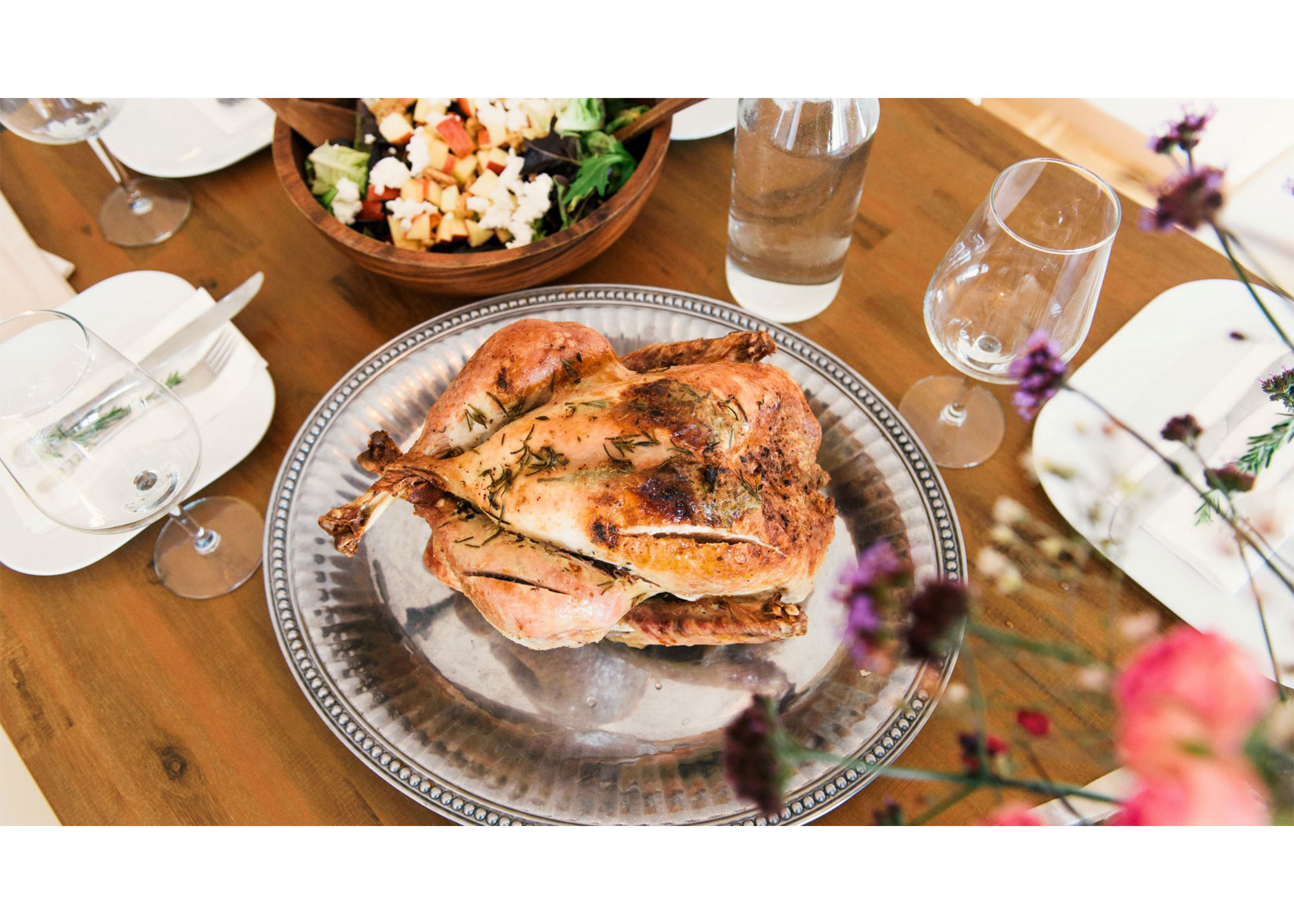 Turkey on a plate on table