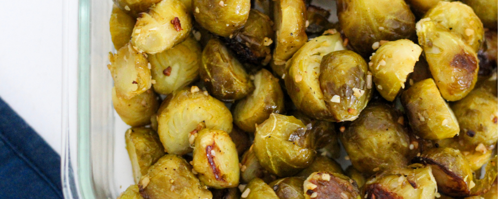 featured image for Mainely Dish: Roasted Garlic Brussels Sprouts