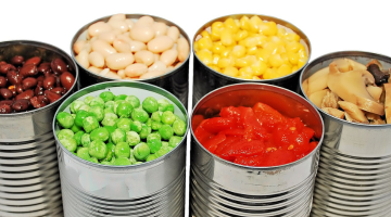 variety of canned vegetables