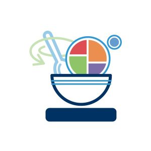 Icon of a bowl, spoon, and the MyPlate graphic