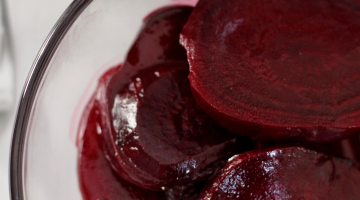 Harvard style beets in a bowl