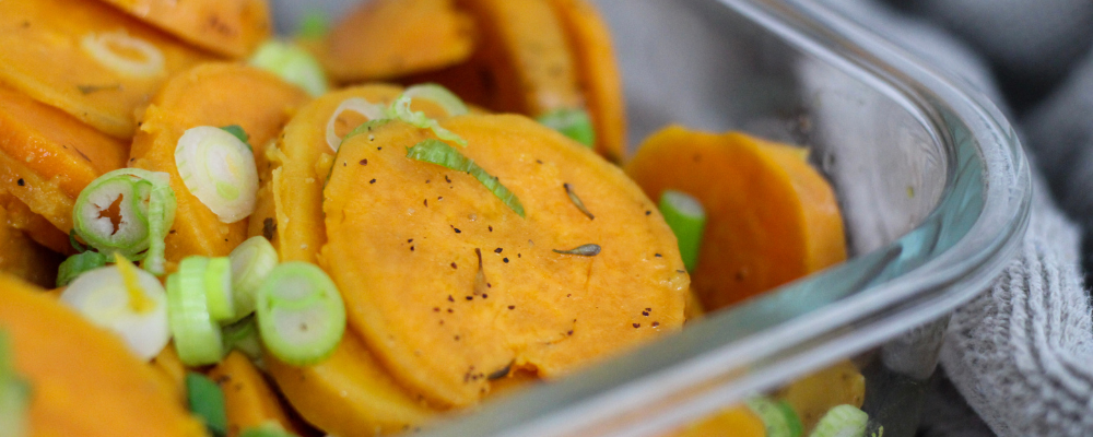 featured image for Mainely Dish: Sweet Potato Salad with Apple Cider Vinaigrette