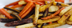 Carrot fries on a plate.