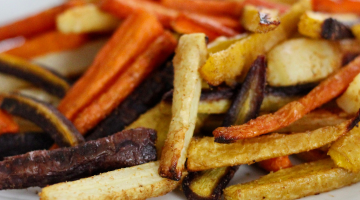 Carrot fries on a plate.