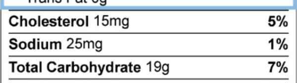 Nutrition facts label. Click on this label for complete alternative text.