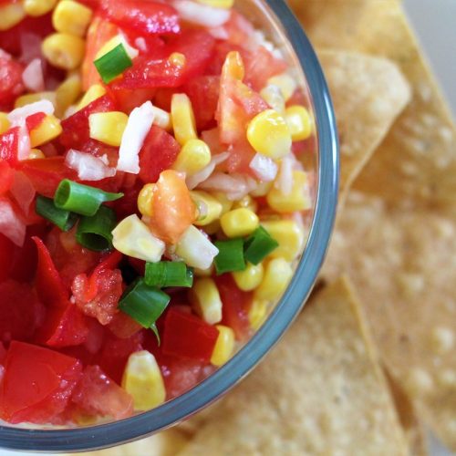 homemade salsa with tortilla chips