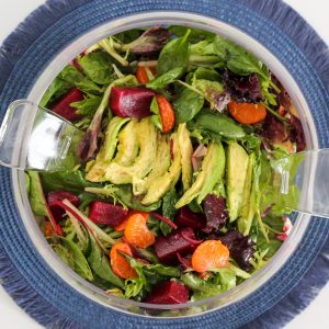 bowl of winter salad with citrus vinaigrette