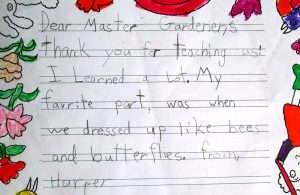 Letter from child: Dear Master Gardeners,