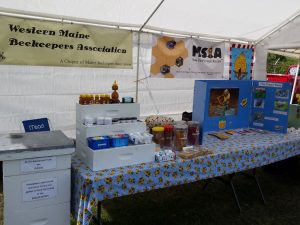 A Western Maine Beekeepers booth display at the fair.