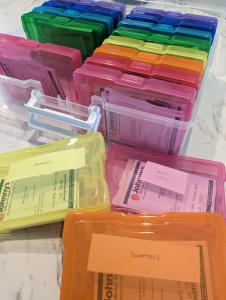 Colorful seed storage containers