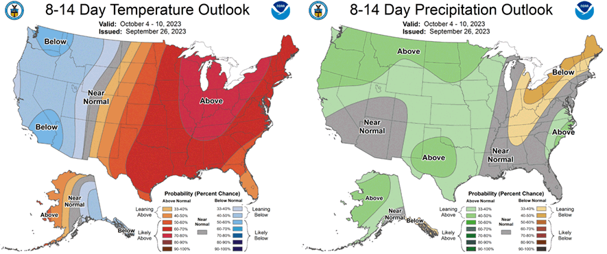 8-14 day temperature and precipitation outlook
