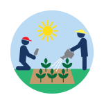 icon of two people gardening at a garden plot