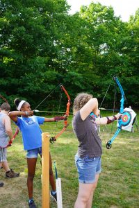 Campers on Archery Range