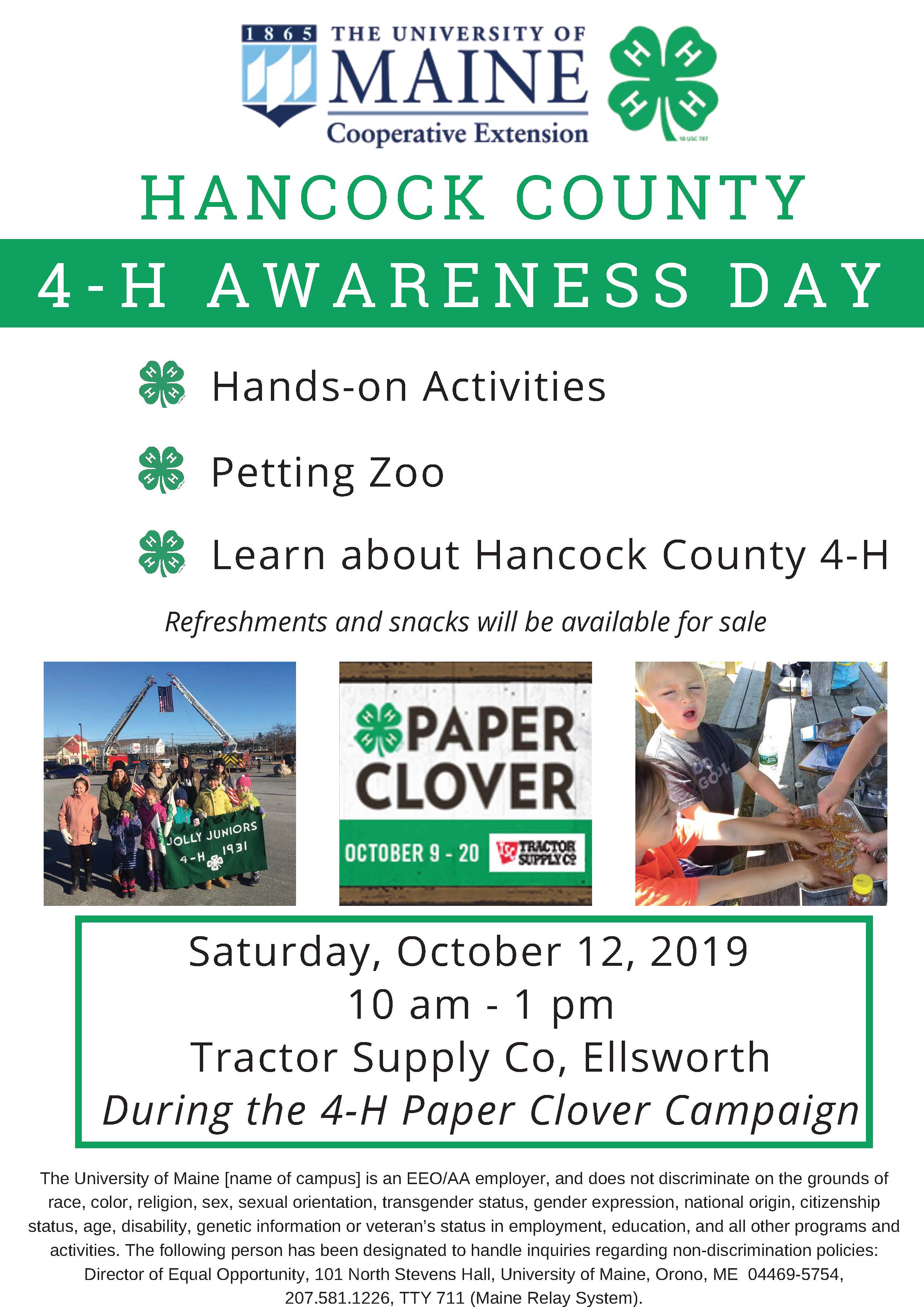 4-H Awareness Day at Tractor Supply Company, October 12