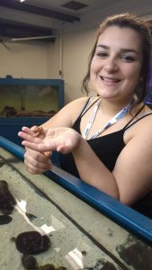 4-H youth at marine touch tank