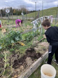 Kids Turning the Soil