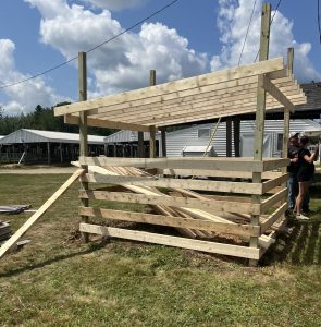 Newly build wooden animal pen