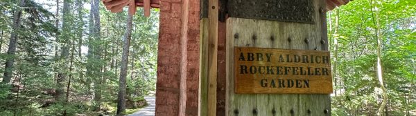 signage and path to Abby Rockefeller Gardens