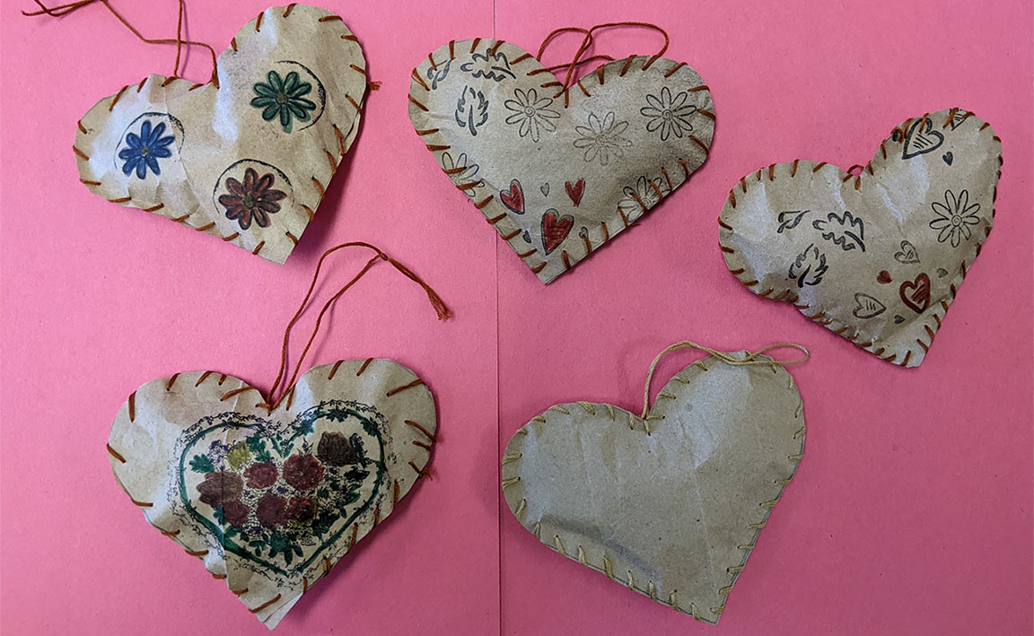 stuffed heart craft project