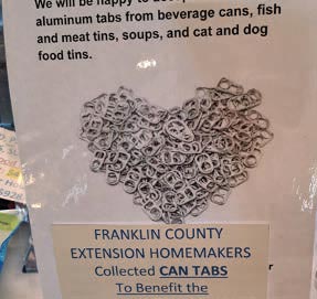 a flier depicting a can tab collecting benefit