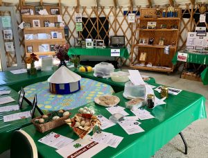 Interior of 4-H Exhibition hall with projects displayed
