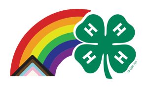 logo containing rainbow and 4-H clover