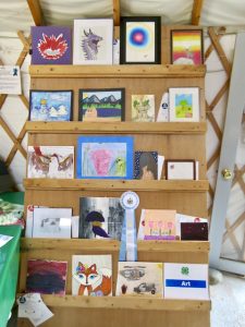 Display of youth art projects at the fair