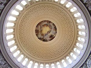 photo taken inside the dome of a building