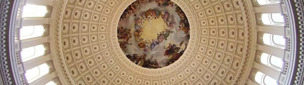 photo taken inside the dome of a building