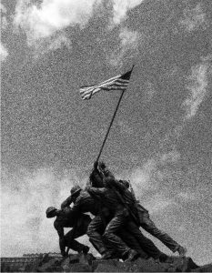 Iwo Jima memorial in Washington D.C.; soldiers rasing American flag