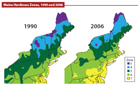 Maine Hardiness Zones: 1990 and 2006