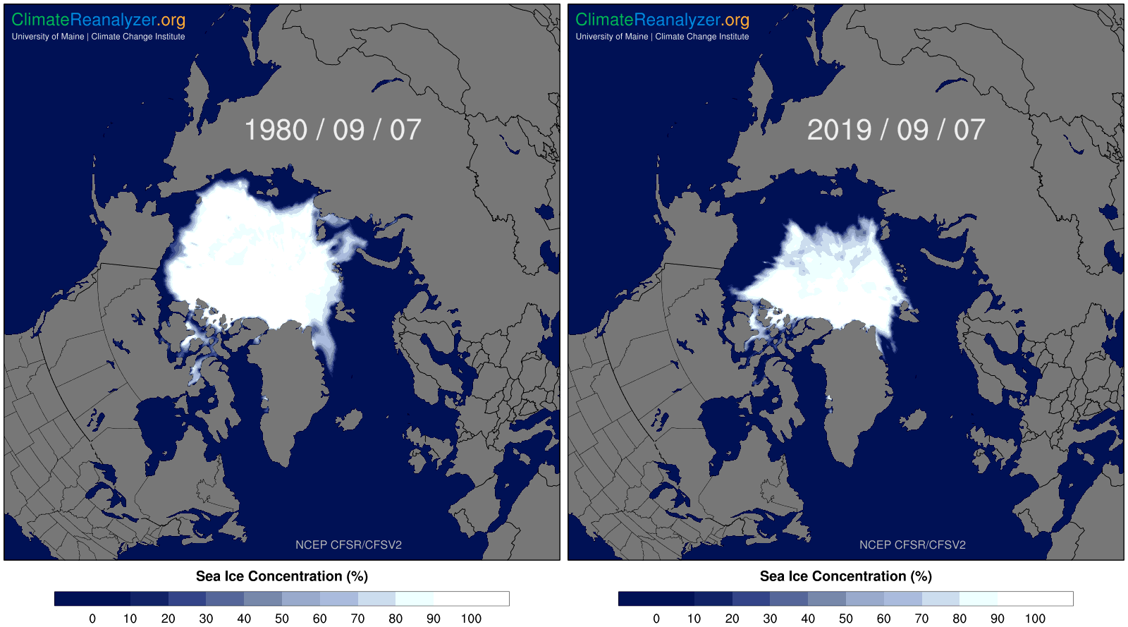 Maps compare. Площадь льдов в Арктике по годам. 2020 From Ice. Площади и Размеры морских льдов. Сравнение арктических морей.