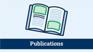 post thumbnail icon graphic representing a book or publication and with text overlay "Publications"