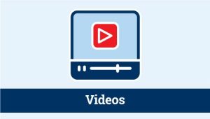 post thumbnail icon graphic representing a video play screen and with text overlay "Videos"