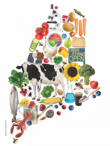 collage graphic of The Maine Food System