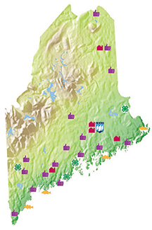 Extension locations in Maine map