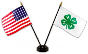 US flag and 4-H flag