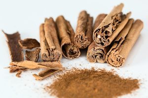 cinnamon in sticks and as a powder for baking