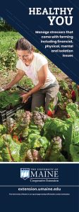 display titled Healthy You featuring a female harvesting vegetables from a garden.