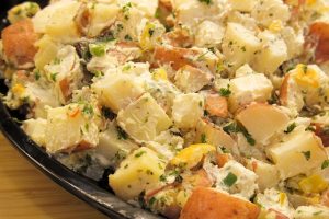 A dish of fresh potato salad