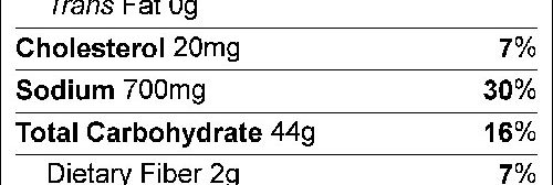 Tuna Broccoli Casserole Food Nutrition Facts Label