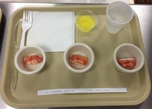 Sous vide–cooked lobster tail ready for consumer acceptance test