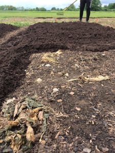 Applying compost