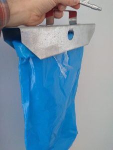 Sap Bag with spile specific to this hanger type.