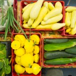 Photo of garden vegetables in crates