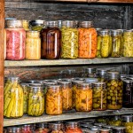 Image of canned goods in a root cellar