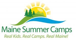 logo for Maine Summer Camps with a line of text "Real Kids. Real Camps. Real Maine!"