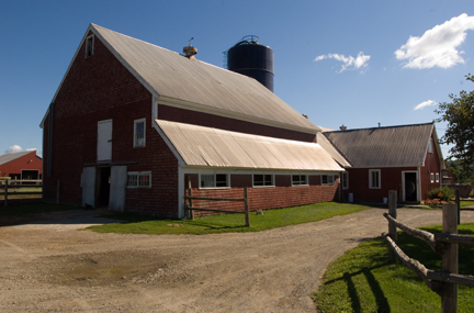 barn with well-kept yard