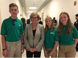 Congresswoman Pingree stepped out of a hearing to meet with the team for a few minutes and hear about their project.