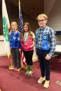 three youth receive ribbons at the state 4-H public speaking tournament